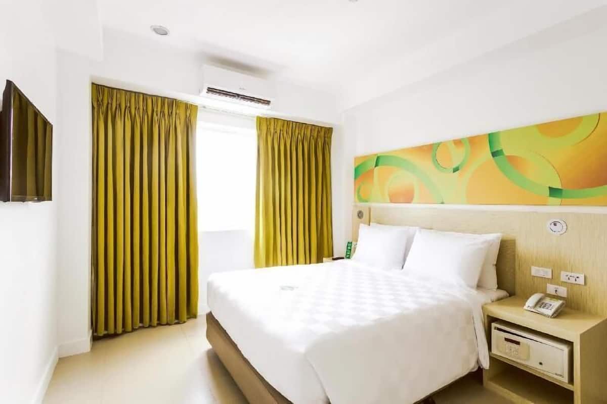 In-room safe, desk, laptop workspace, blackout drapes