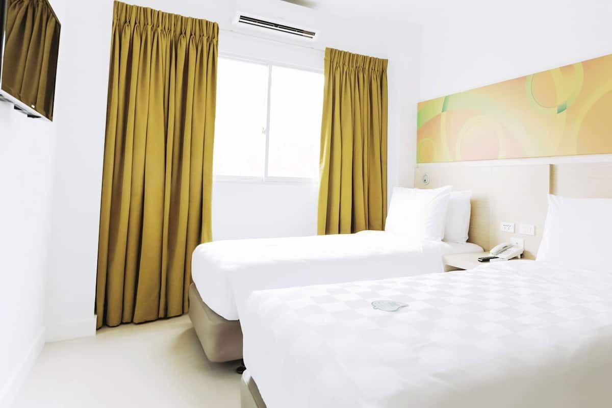 In-room safe, desk, laptop workspace, blackout drapes