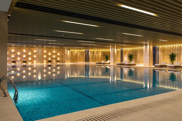 Indoor pool, open 9:00 AM to 9:00 PM, sun loungers, lifeguards on site