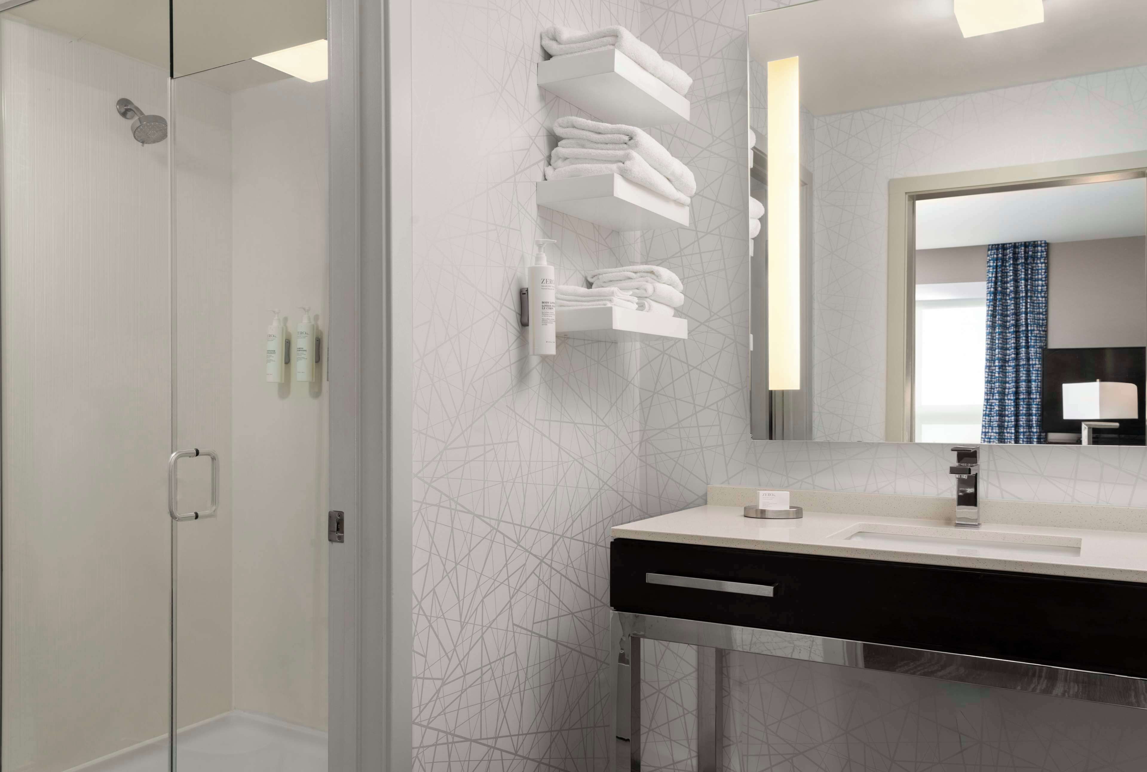 studio, 1 king bed, non smoking, refrigerator & microwave | bathroom shower