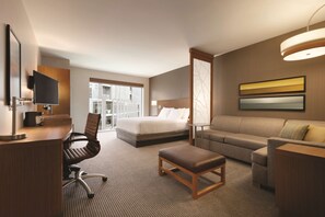 In-room safe, desk, laptop workspace, blackout curtains