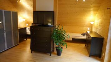 Deluxe Chalet, 2 Bedrooms, Mountain View, Garden Area | Living area | Plasma TV