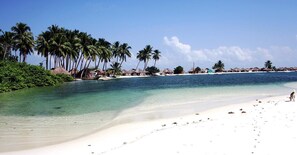 Ubicación a pie de playa, arena blanca, submarinismo y buceo con tubo