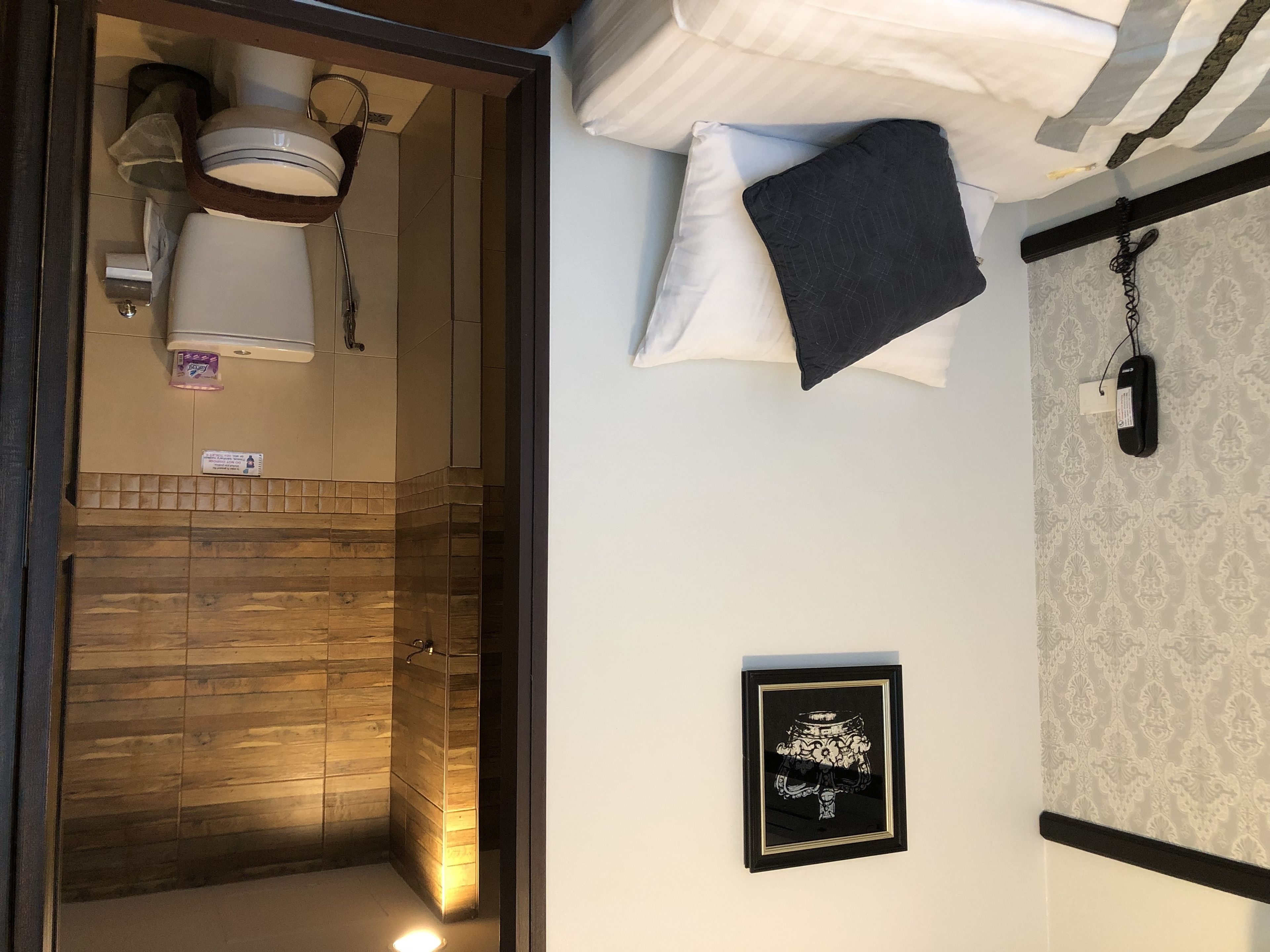 free toiletries, slippers, towels