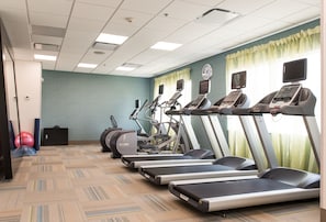 A fitness room with treadmills, elliptical machines, and exercise balls. - Holiday Inn Express & Suites Rock Falls by IHG (Rock Falls)
