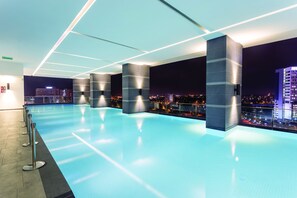 Indoor pool, open 7 AM to 7:00 PM, pool loungers - The Shore Hotel & Residences (Malacca City)