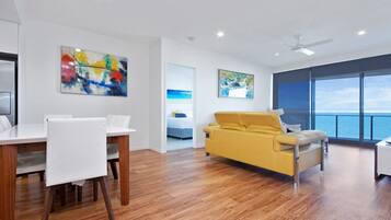 3 Bedroom East Facing Ocean View | Living area | Flat-screen TV