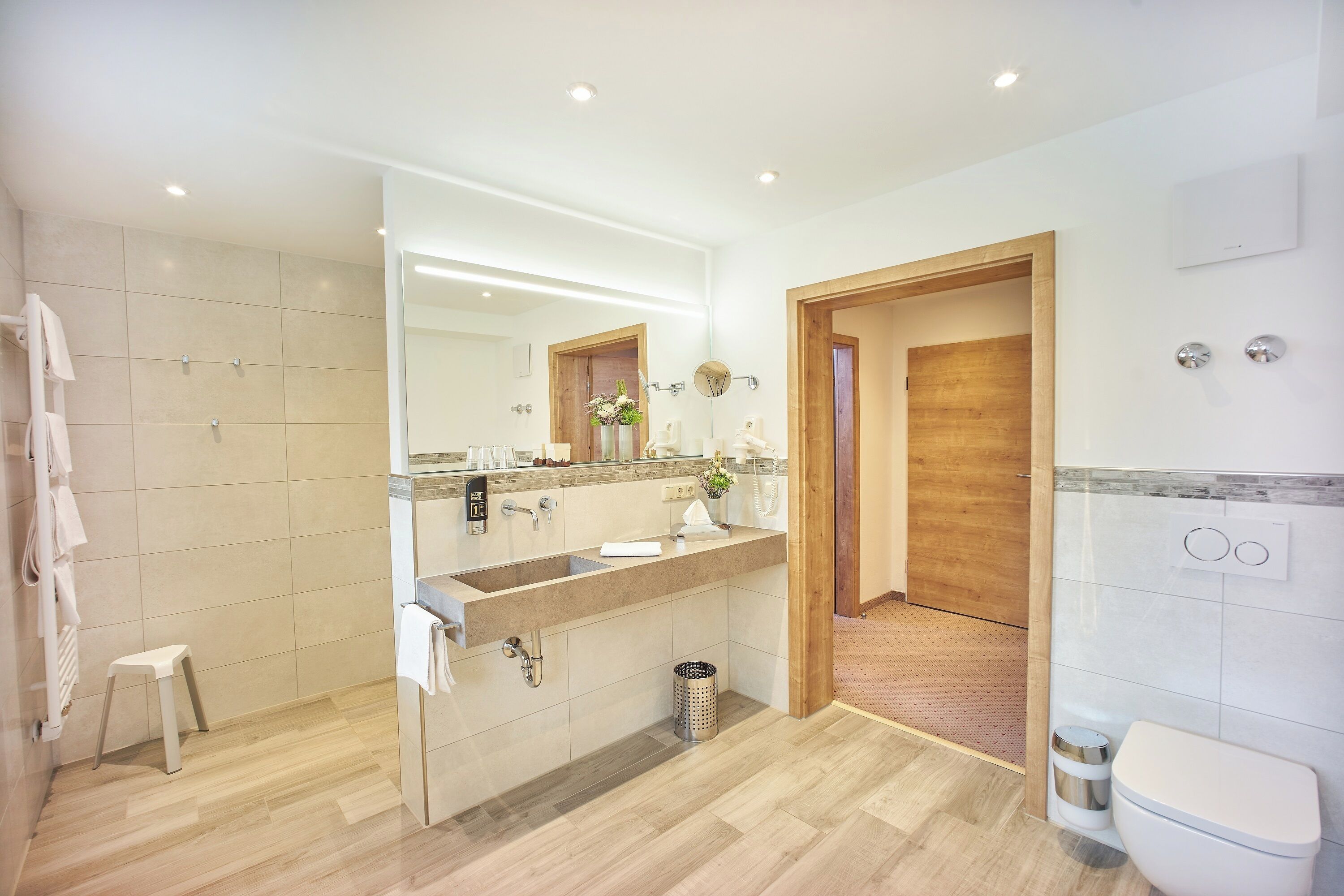 studio suite | bathroom | shower, free toiletries, hair dryer, bathrobes