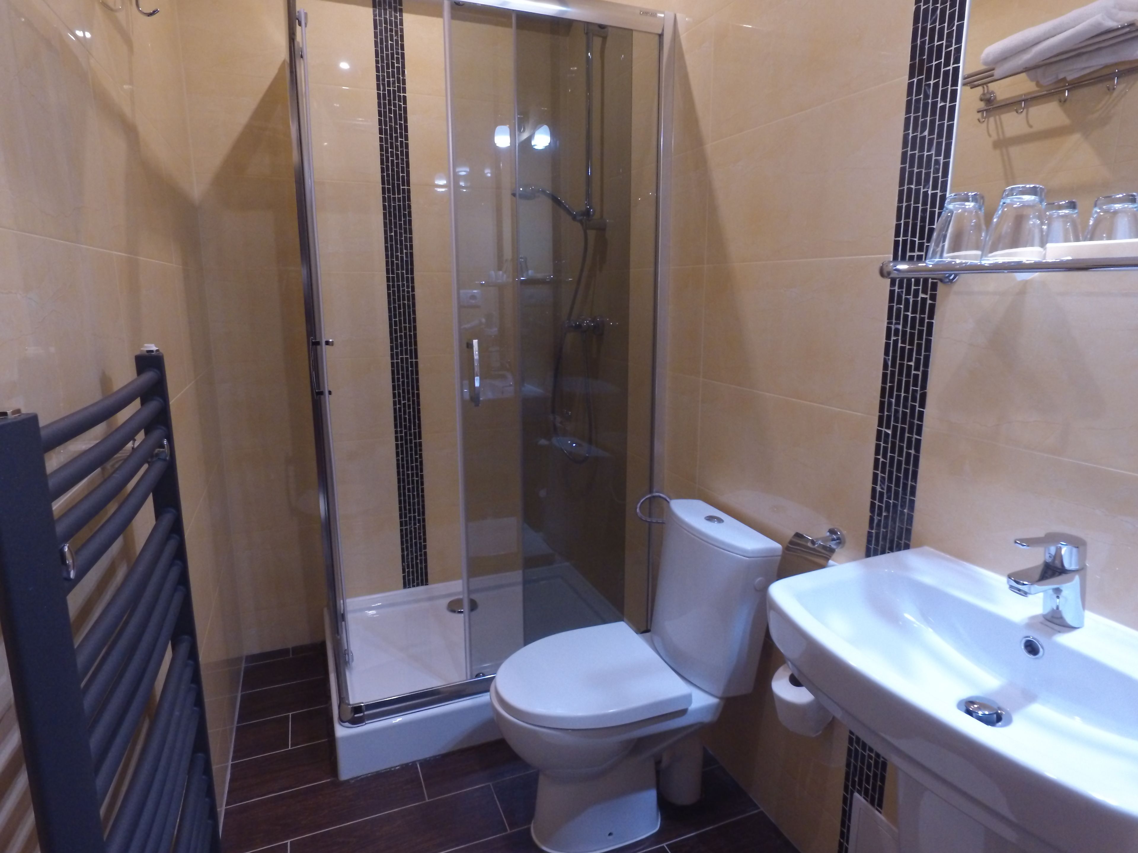 double or twin room | bathroom | shower, free toiletries, hair dryer, towels