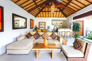 Villa, 3 Bedrooms, Private Pool | Living area | 42-inch TV with satellite channels