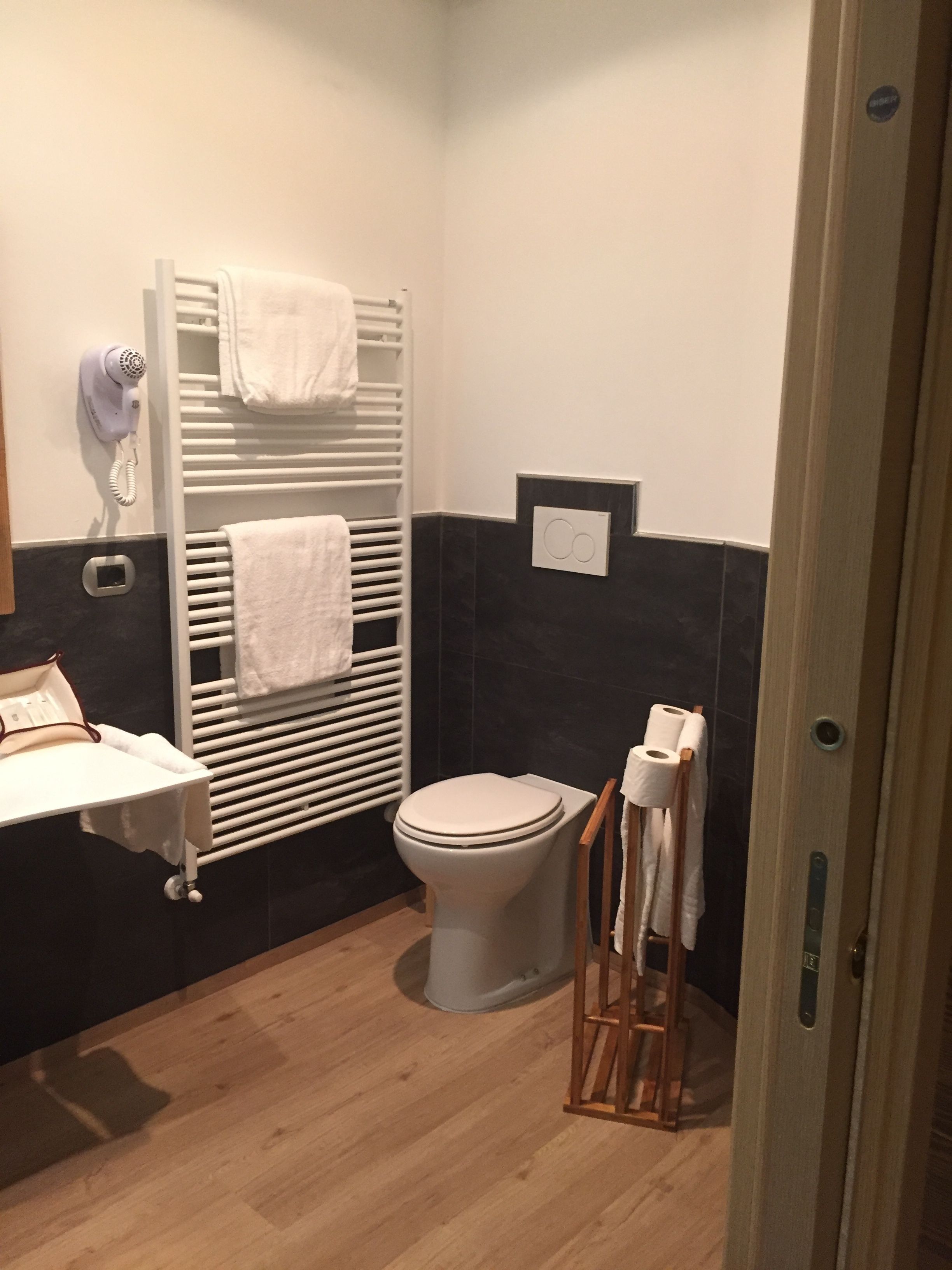 free toiletries, hair dryer, towels