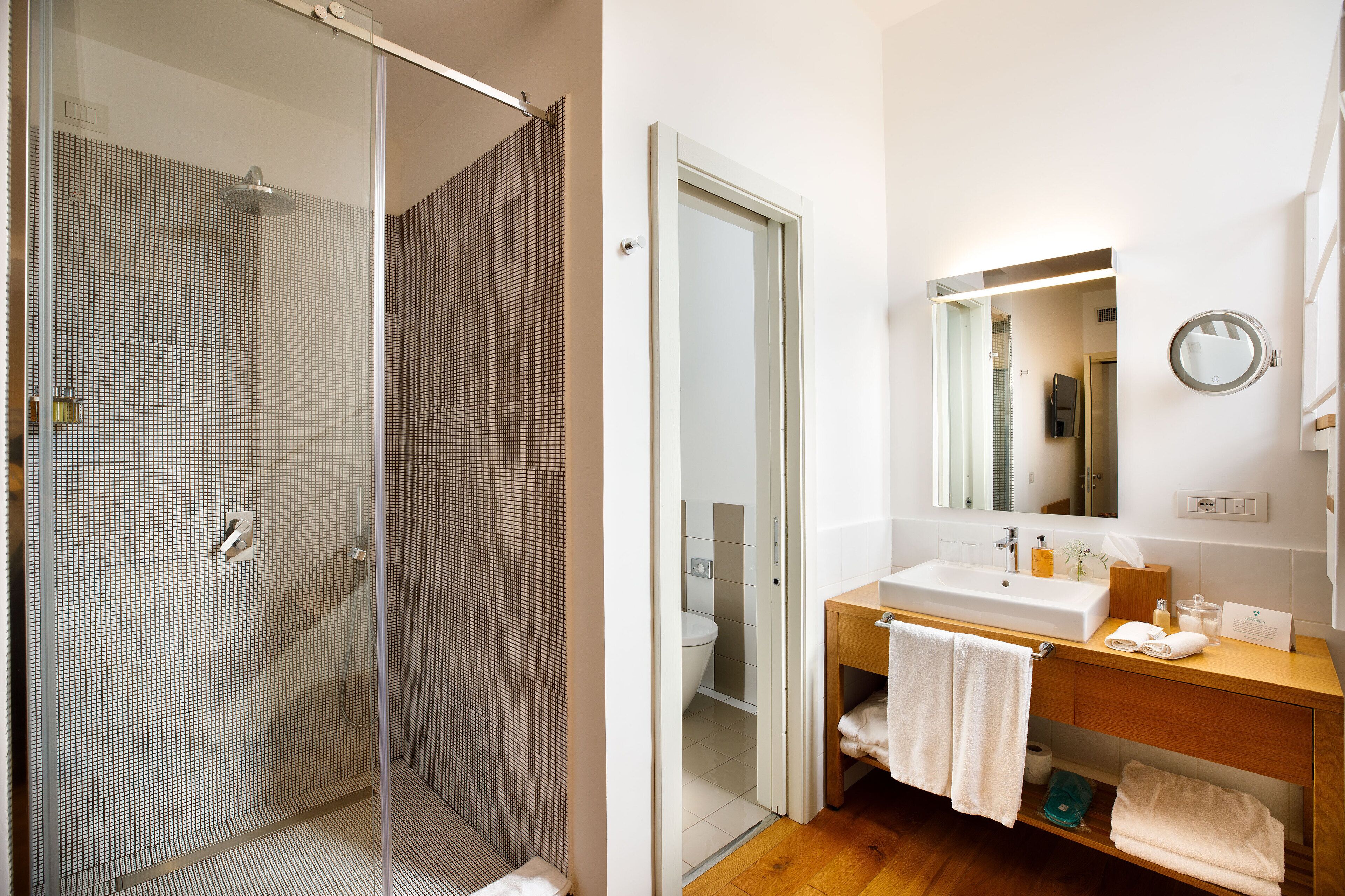 free toiletries, hair dryer, bathrobes, slippers