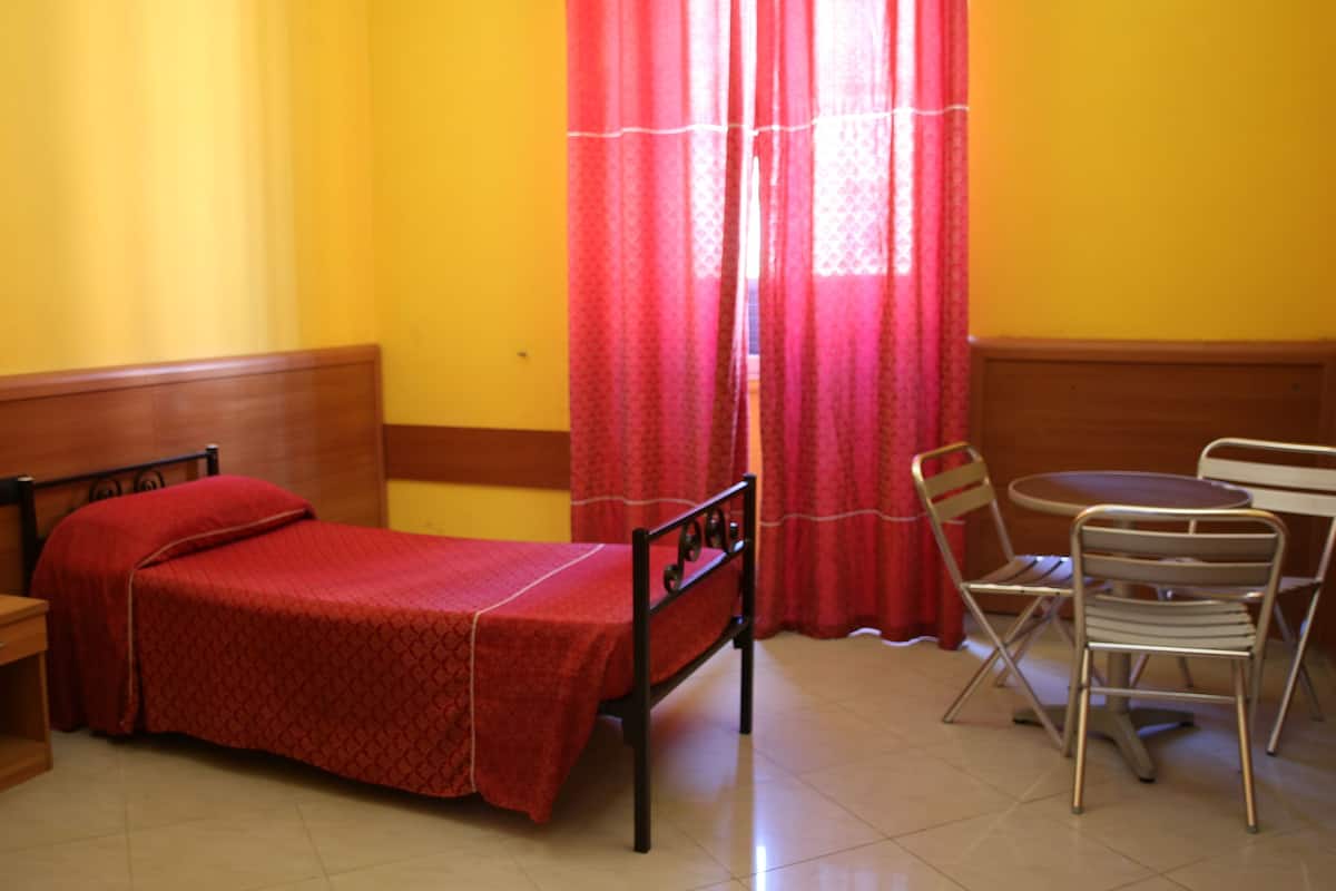 Desk, free WiFi, bed sheets