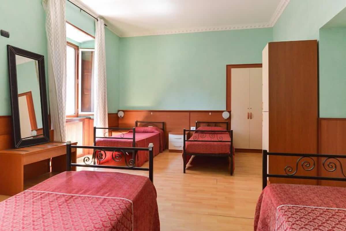 Desk, free WiFi, bed sheets