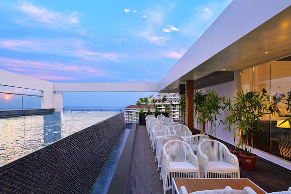 Outdoor pool, open 8:00 AM to 7:00 PM, sun loungers