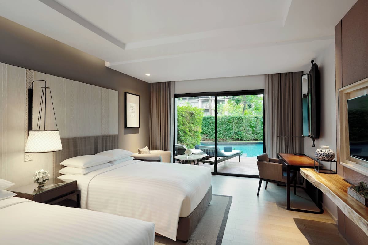 Room, 2 Double Beds, Non Smoking, Pool Access (Pool Access) | 1 bedroom, minibar, in-room safe, desk