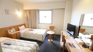 Desk, laptop workspace, free WiFi, bed sheets