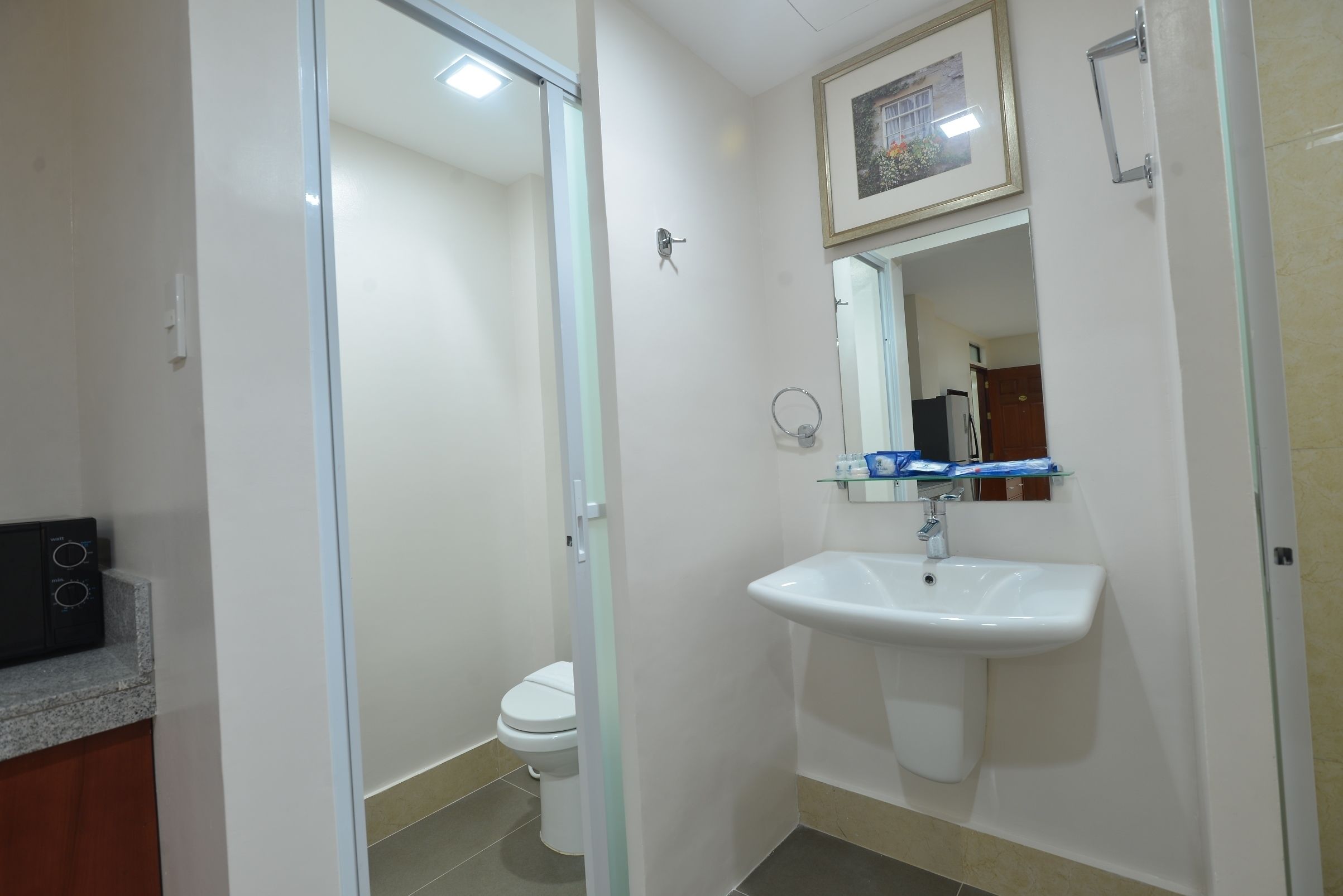 2 bedroom suite | bathroom | shower, bathrobes, slippers, bidet