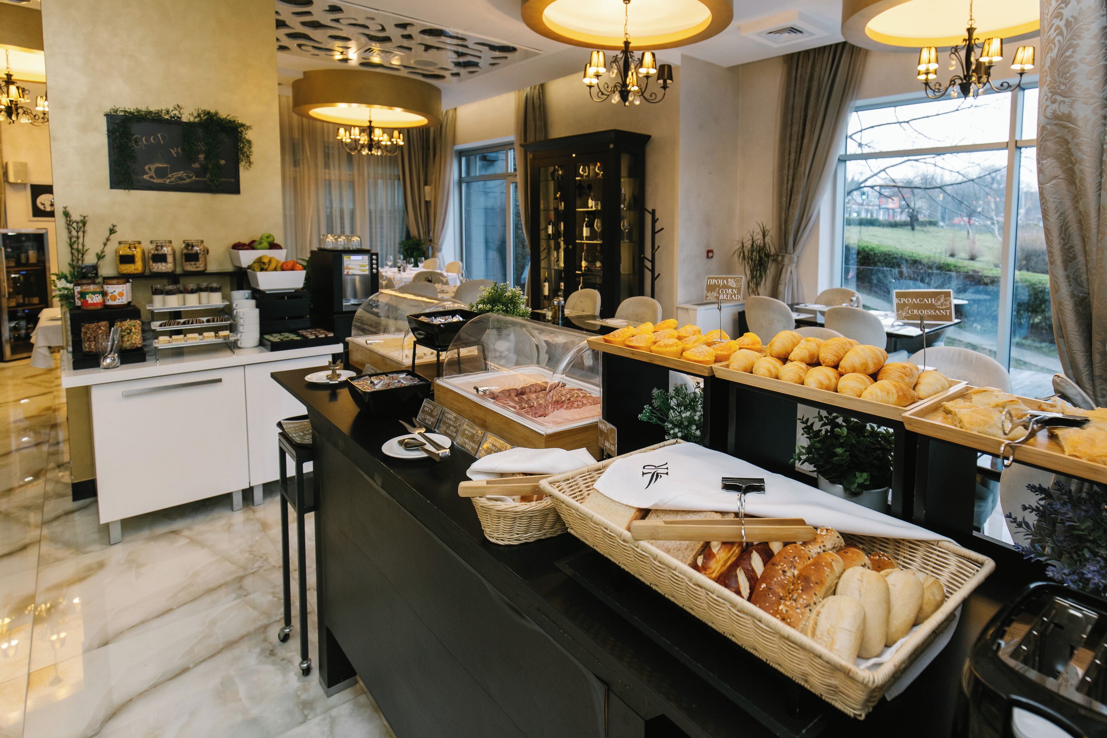daily buffet breakfast (eur 9 per person)