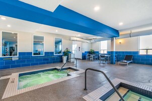 Indoor pool, open 7:00 AM to 10:00 PM, sun loungers