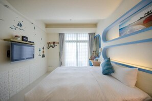 Quarto casal, vista para o oceano (202 302) | Escrivaninha, cortinas blackout, Wi-Fi de cortesia, roupa de cama