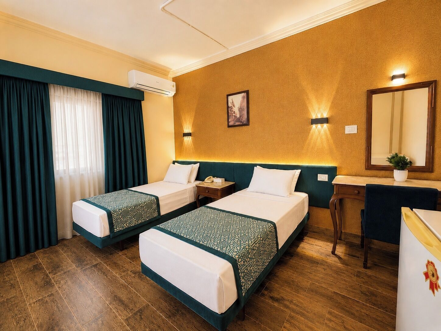 Economy Double Room, 2 Single Beds | 1 bedroom, minibar, soundproofing, bed sheets