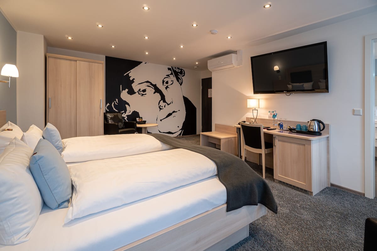 superior double room | hypo-allergenic bedding, desk, laptop workspace, blackout curtains