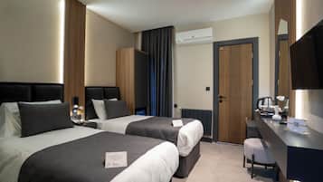 Ropa de cama de alta calidad y minibar