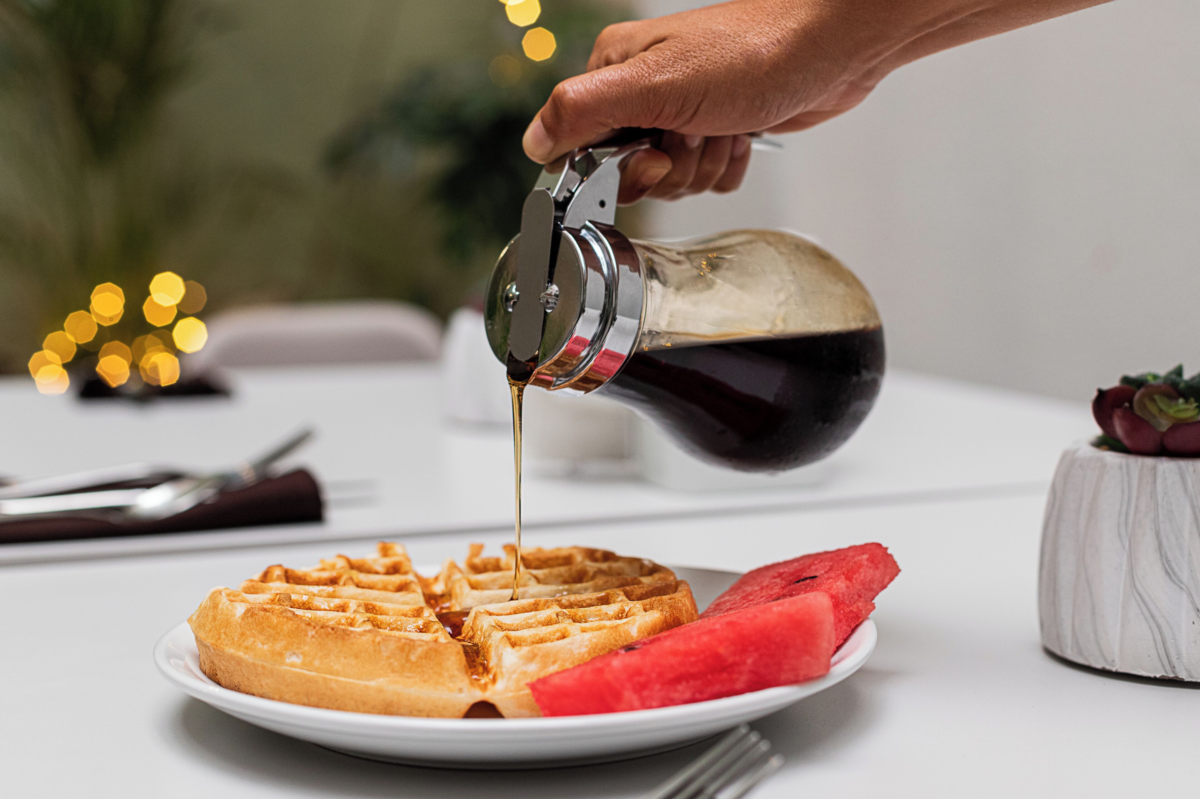 Gratis frukost med självservering varje dag 