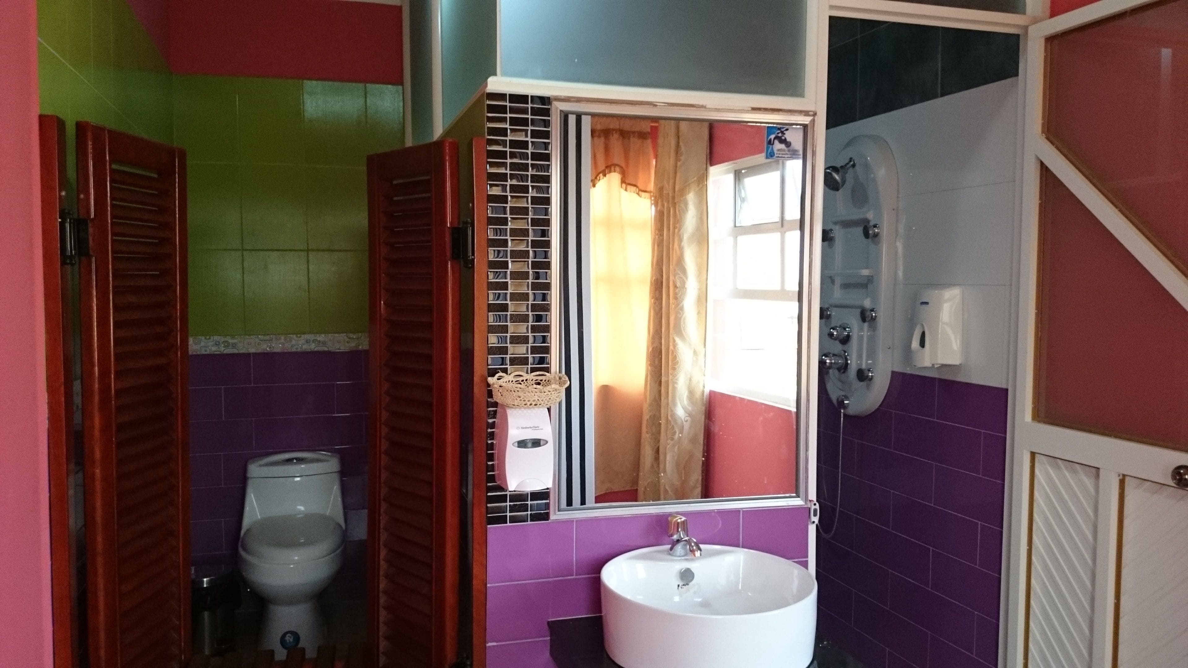 free toiletries, hair dryer, towels