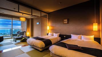 Japanese Western Style Room with Open Air Bath, Annex (Tsukinoso), Non Smoking | Down comforters, in-room safe, laptop workspace, free WiFi