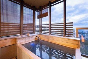 Japanese Western Style Room with Open Air Bath, Annex (Tsukinoso), Non Smoking | Bathroom | Free toiletries, hair dryer, slippers, bidet
