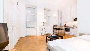 Suite (Opal 17, Cleaning Fee Included) | Living area - Vienna Prestige Apartments - Graben, by Welcome2Vienna (Vienna)