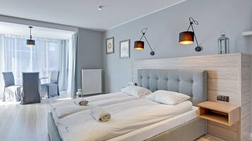 Iron/ironing board, cots/infant beds, free WiFi, bed sheets