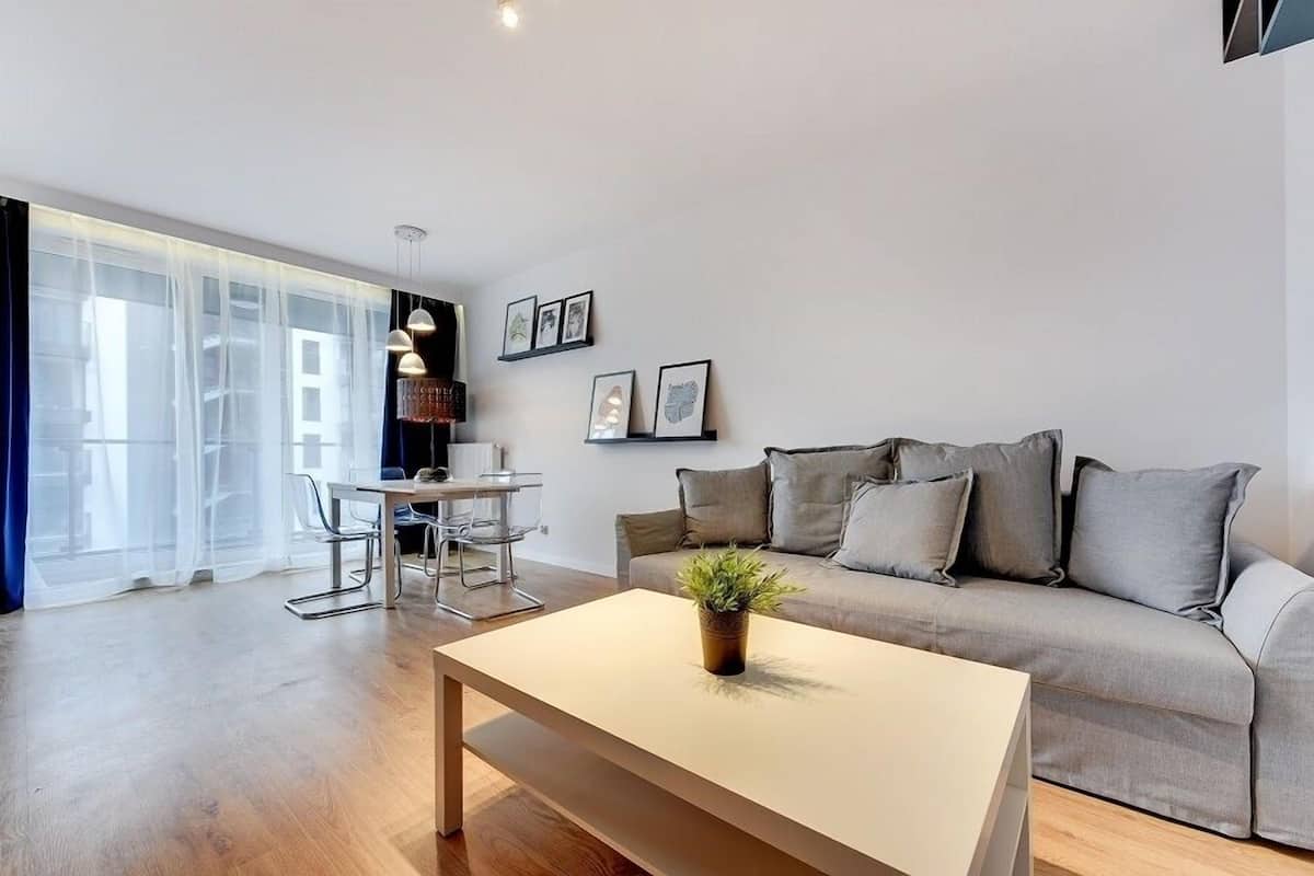 Deluxe Apartment, 1 Bedroom, Balcony ((with parking) - 23) | Living room | Flat-screen TV