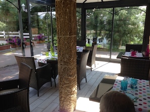Dinner served, local cuisine, pool views