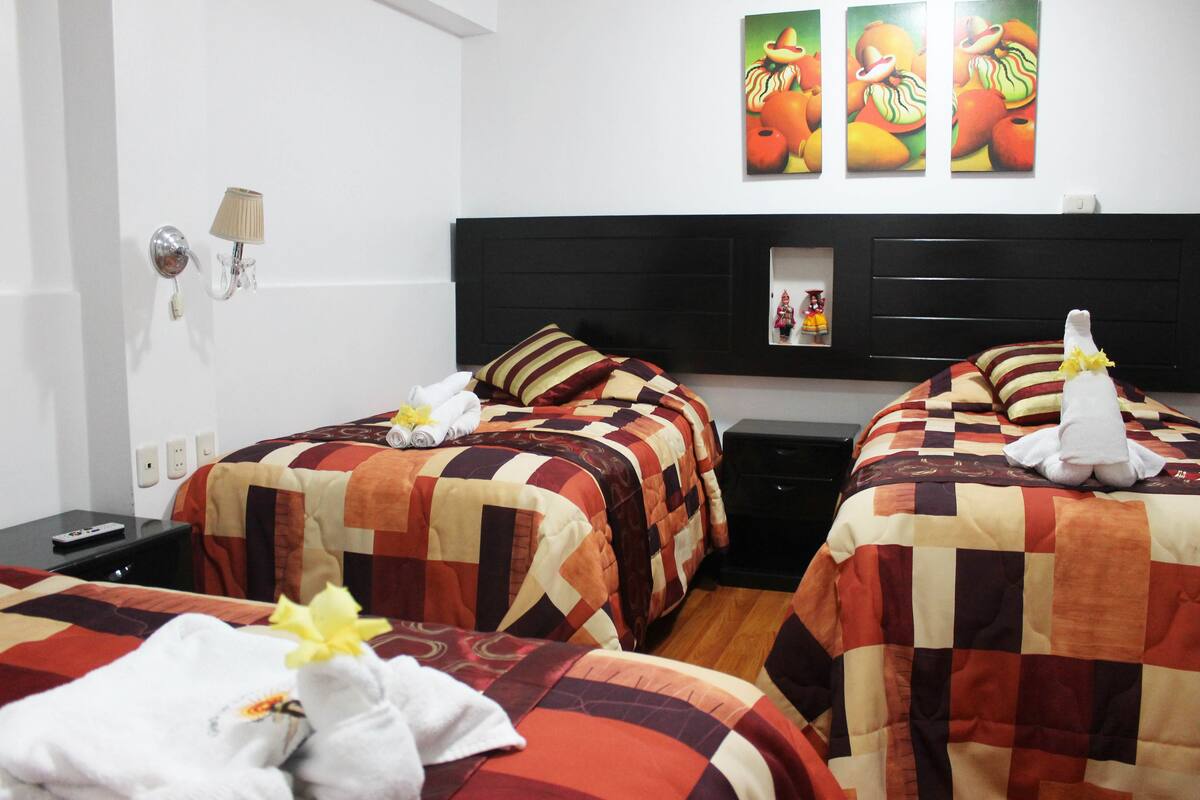 Habitación triple, 3 camas individuales, baño privado | Wifi gratis