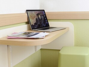 Desk, free cribs/infant beds, free WiFi, bed sheets