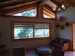 Chalet | Living room | Flat-screen TV, fireplace