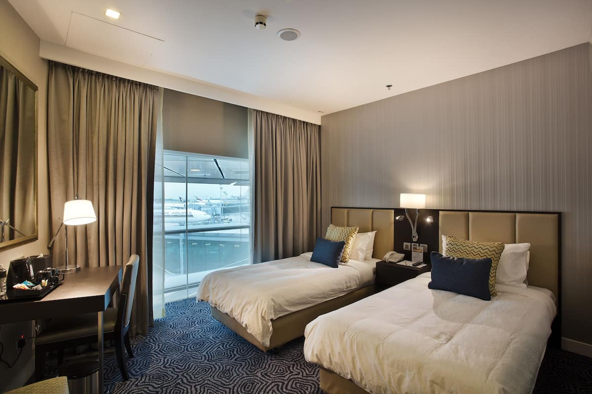 premium bedding, down duvets, desk, soundproofing