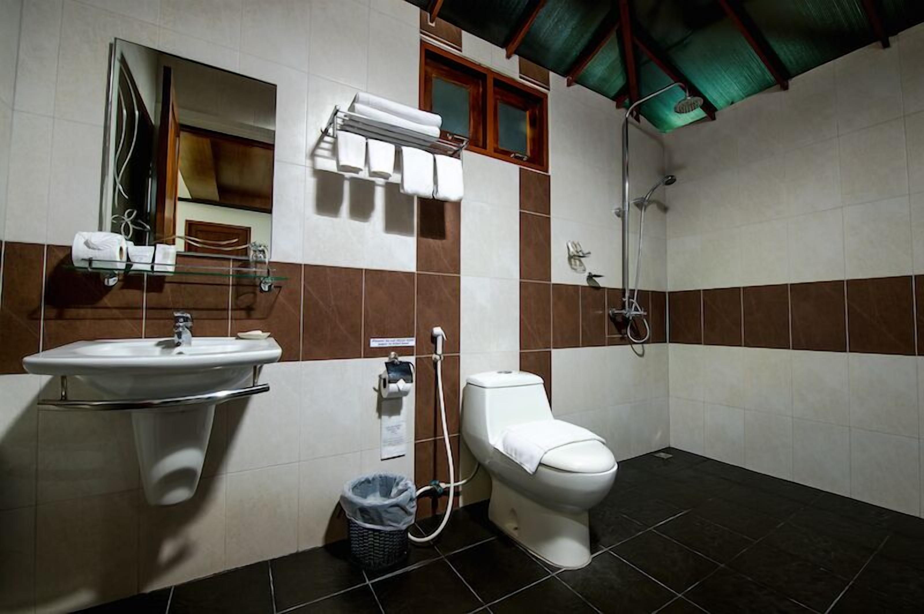 free toiletries, hair dryer, bathrobes, towels