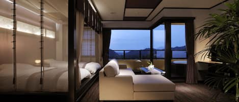 Japanese Western Style Suite Room with Japanese Futon and Private Open-air Bath, Non-Smoking