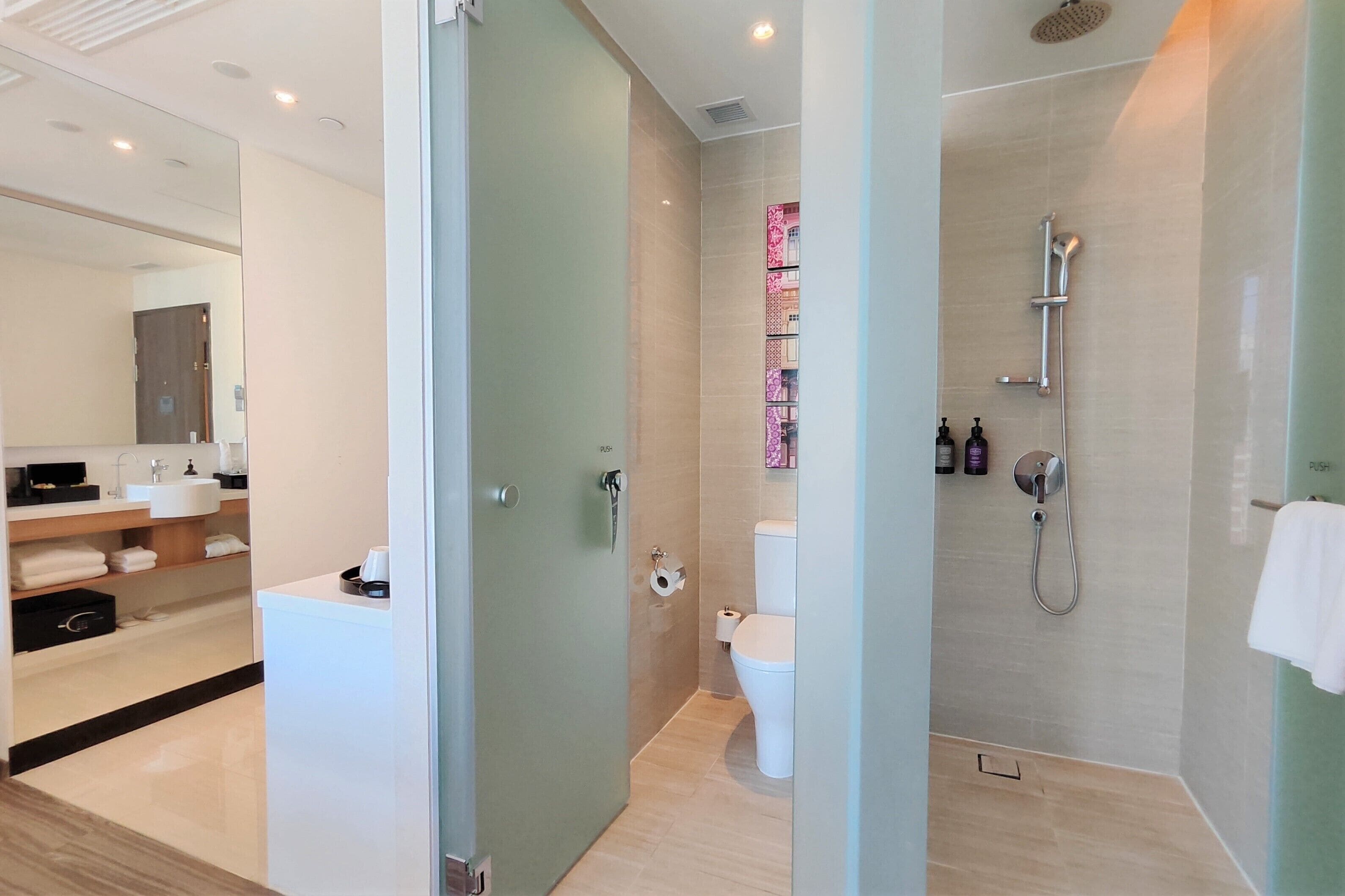 superior room, 1 king bed | bathroom | shower, eco-friendly toiletries, hair dryer, slippers