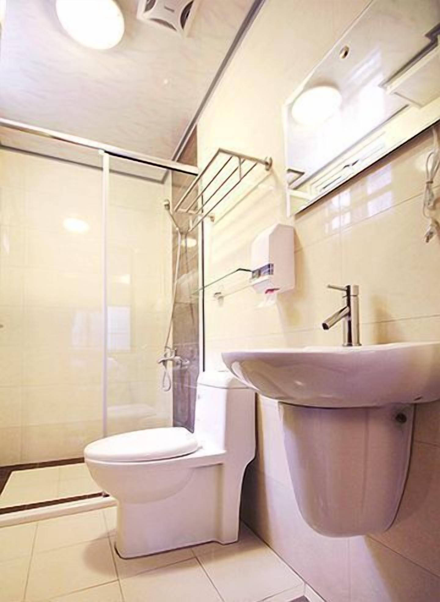 comfort quadruple room | bathroom | shower, hair dryer, slippers, towels