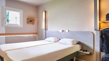 Chambre, 2 lits une place