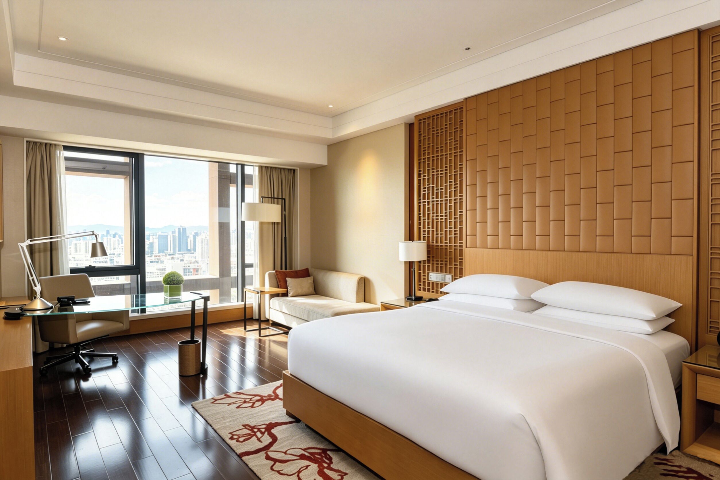 Premier Room, 1 King Bed, Smoking, City View | Premium bedding, minibar, in-room safe, desk
