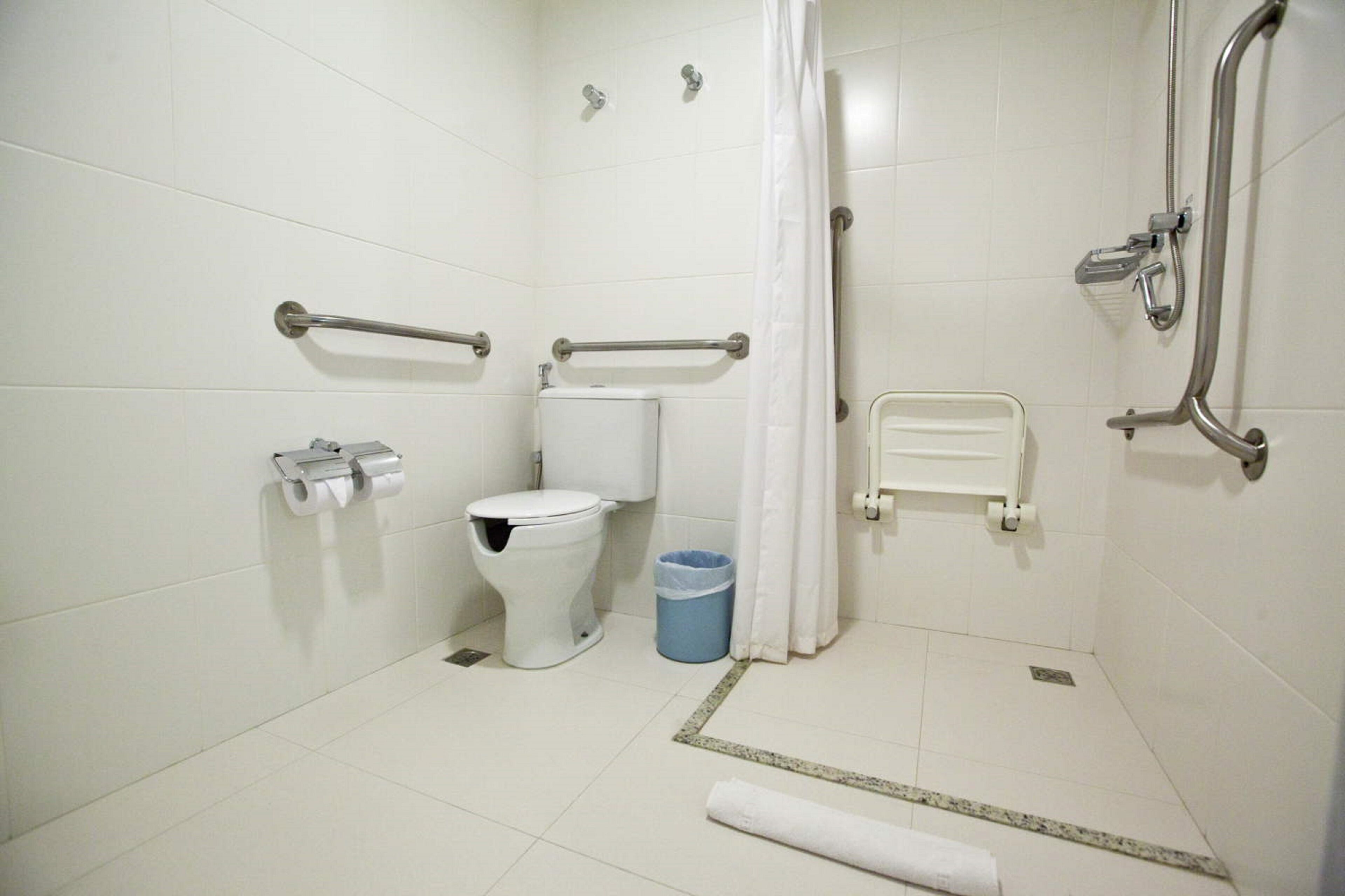 standard room handicap | bathroom | shower, free toiletries, hair dryer, towels