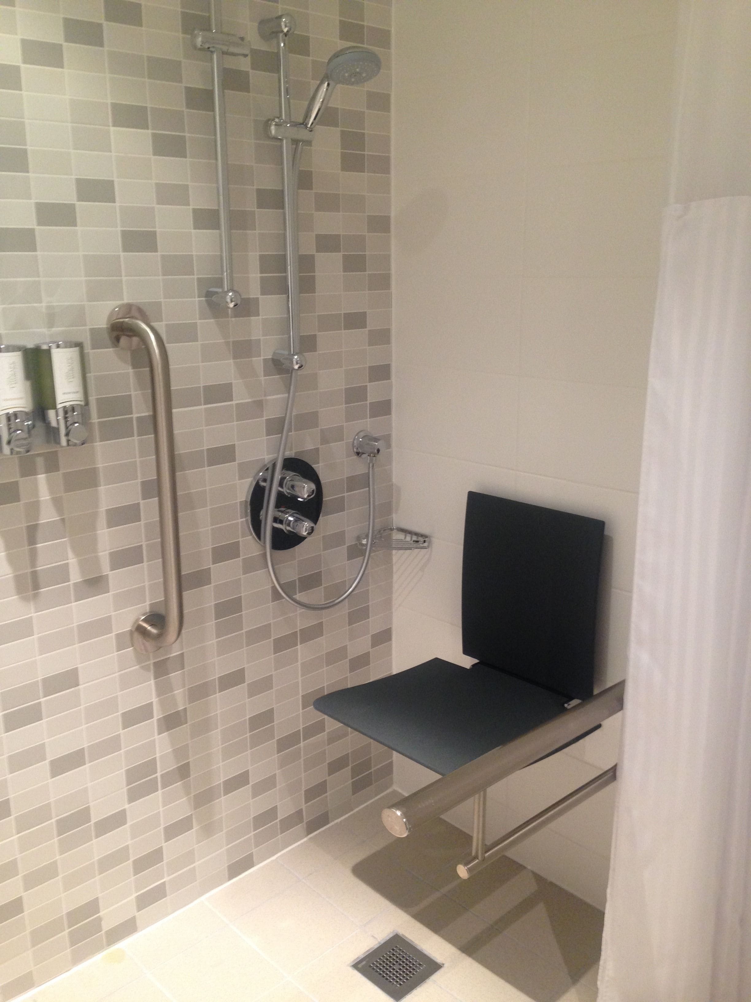 room, 1 queen bed, accessible, non smoking | bathroom shower