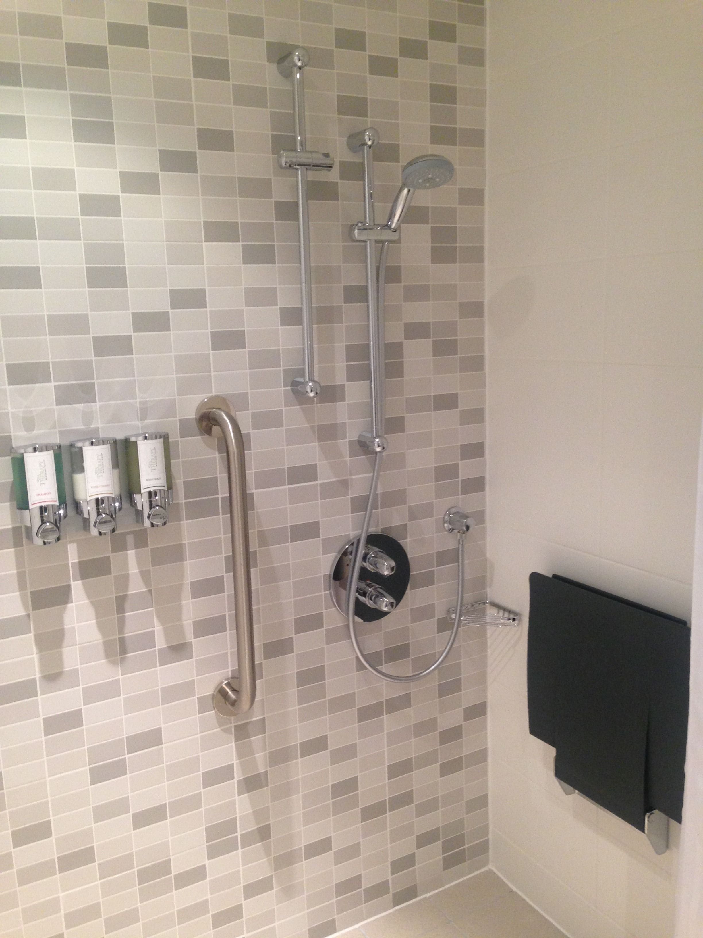 room, 1 queen bed, accessible, non smoking | bathroom shower