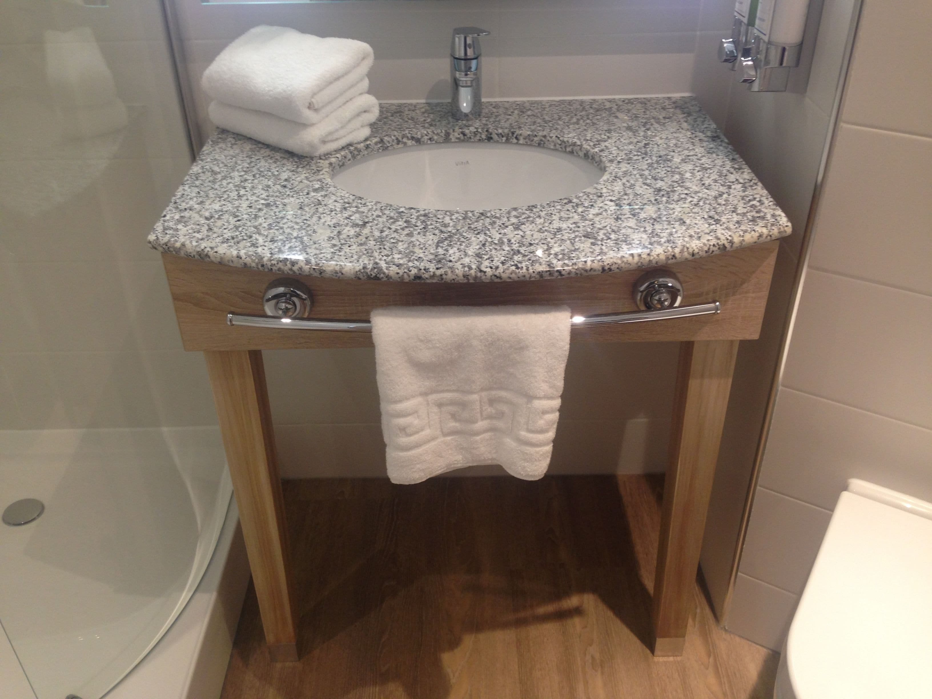 shower, free toiletries, towels